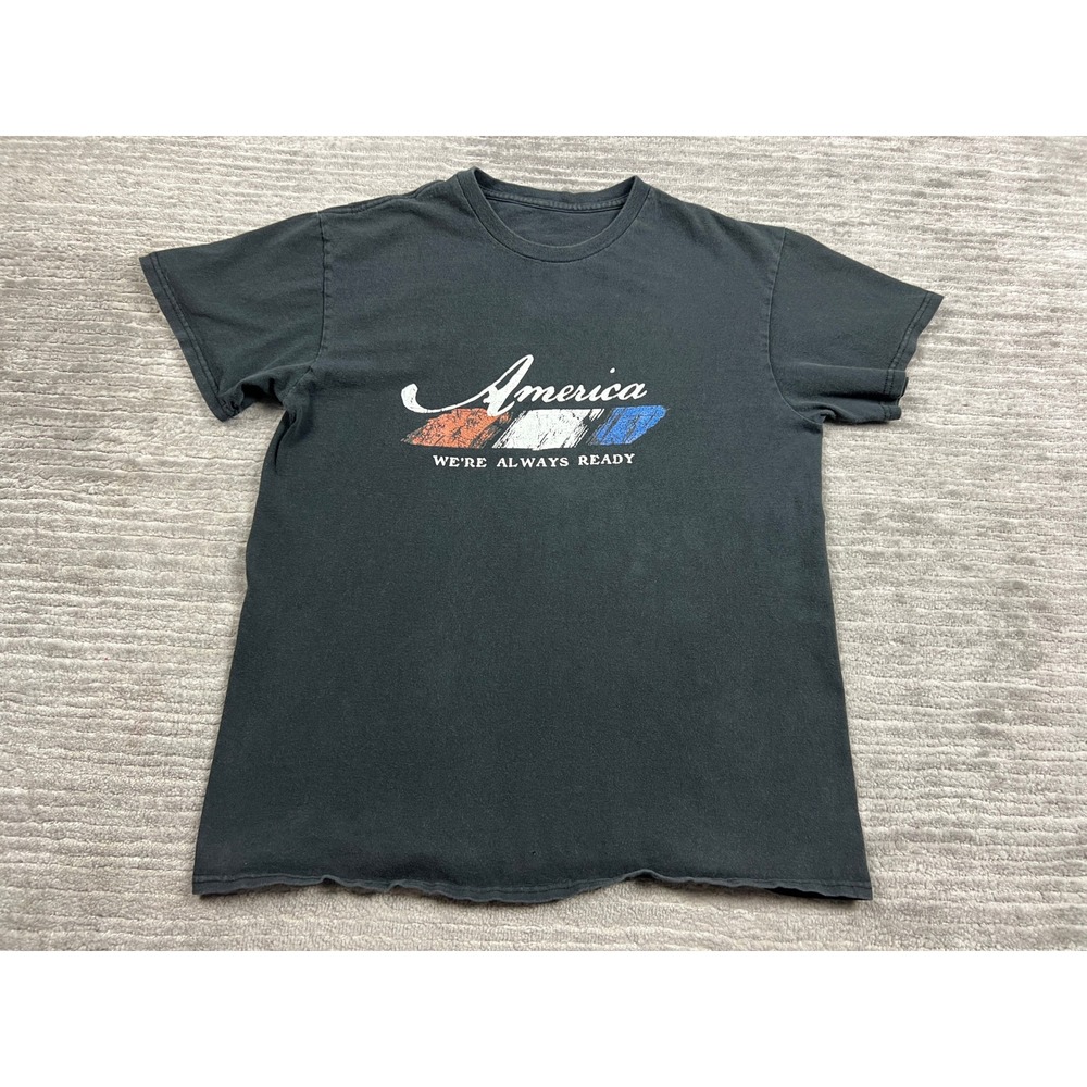 Unbranded T-Shirt Mens M Black America Graphic Tee Patriotic Distressed Cotton